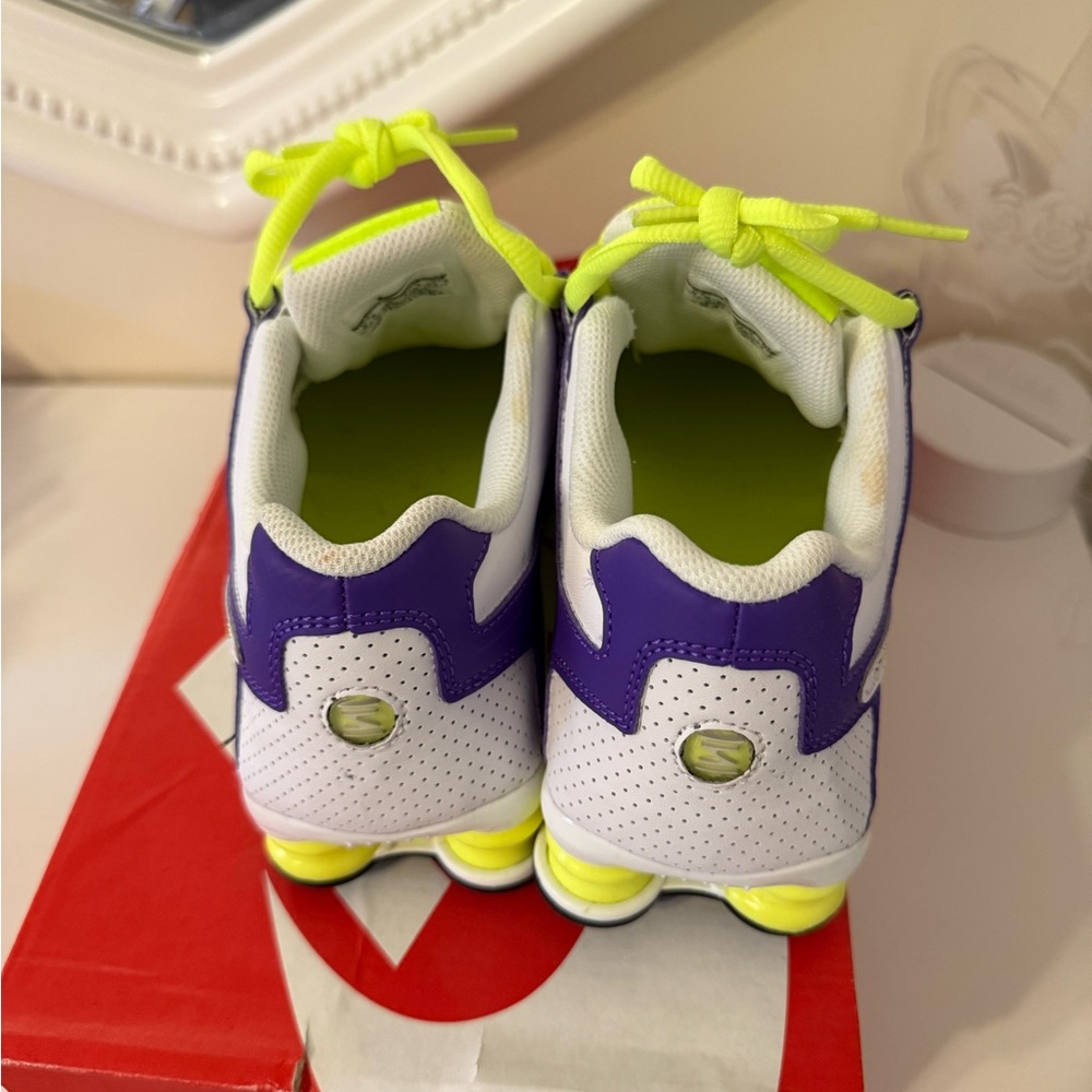 Nike women’s  Sneakers - White, Purple, Neon Yellow - Picture 3 of 7